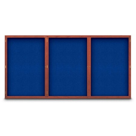 United Visual Products Sliding Door Indoor Enclosed Corkboard, 7 UV9028ACSH-GOLD-MEDGRY